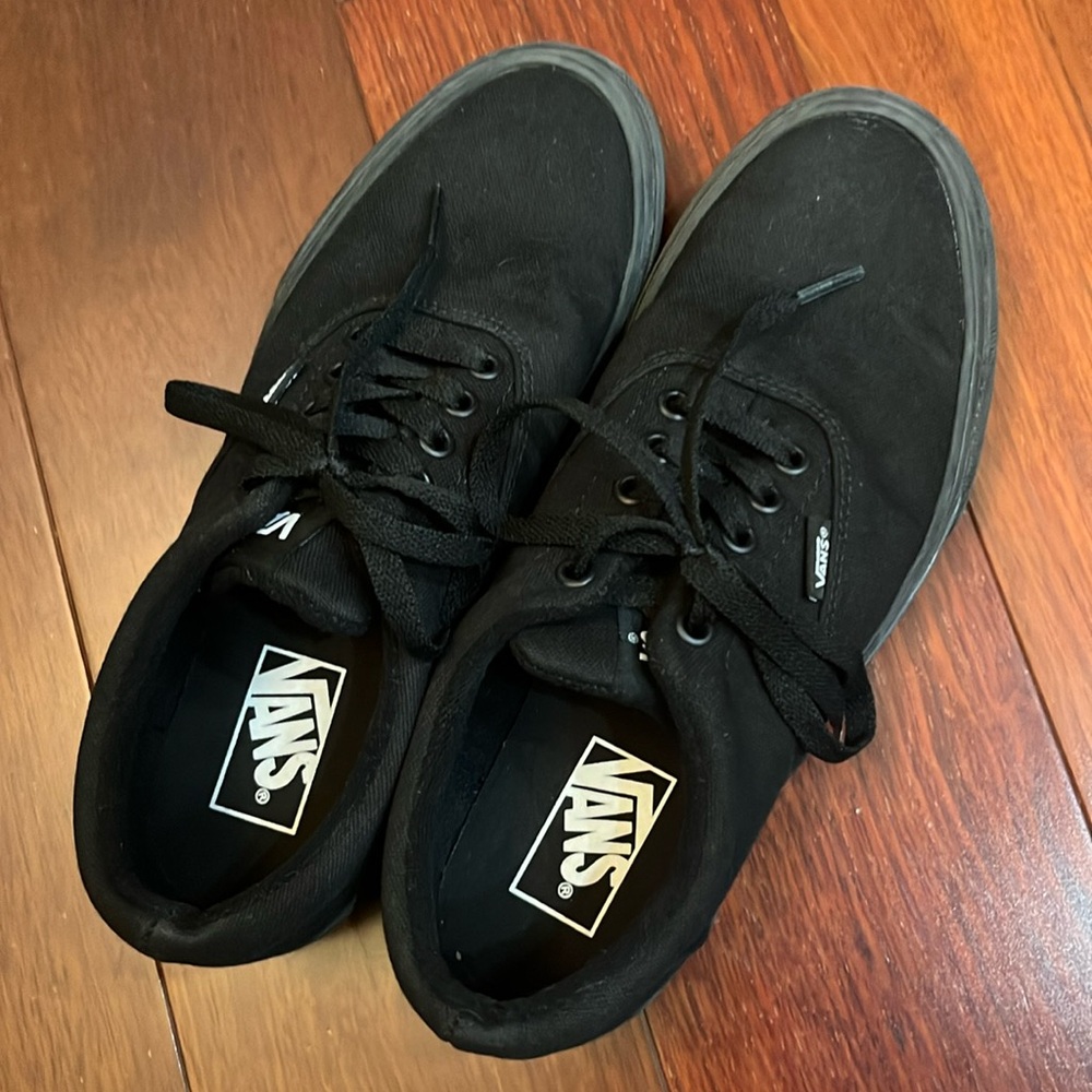 Men Vans black shoes size 8